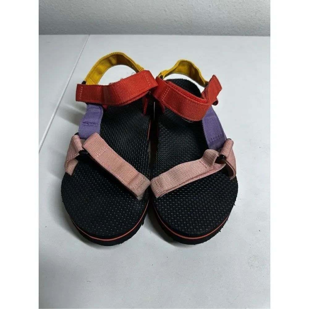 Time And Tru Retro Platform Sandals Rainbow Velcrow 80s 90s Sz 8,5 Women’s Y2K
